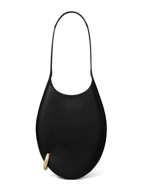TORY BURCH Women's Small Pierced Leather Hobo Bag - Black