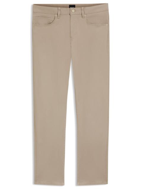BOSS DELAWARE SLIM-FIT TROUSERS IN FADE-RESISTANT TWILL