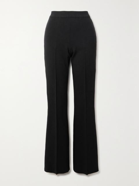 HIGH SPORT Long Kick stretch-cotton flared pants Black