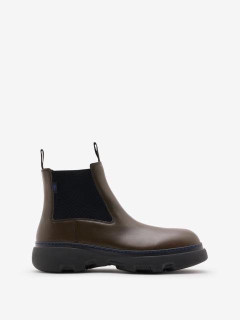 Burberry Leather Creeper Low Chelsea Boots