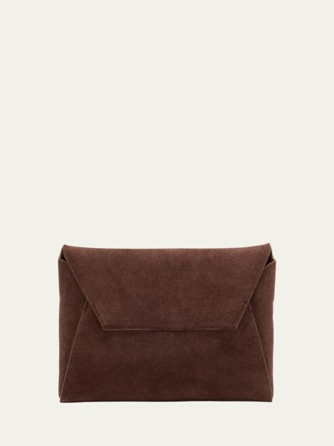 Brunello Cucinelli Duo Monili Suede Pouchette Crossbody Bag