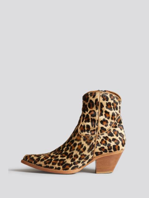 R13 SKINNY ANKLE COWBOY BOOT - LEOPARD