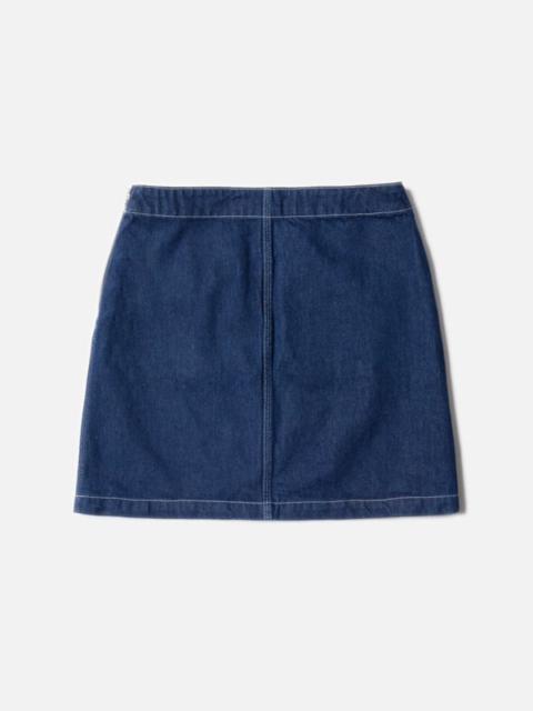 Nudie Jeans Elvy Western Denim Skirt Blue