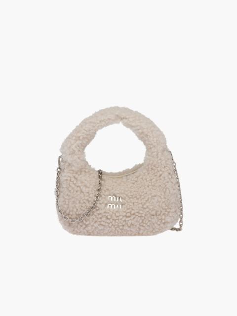 Miu Miu Miu Wander shearling mini hobo bag
