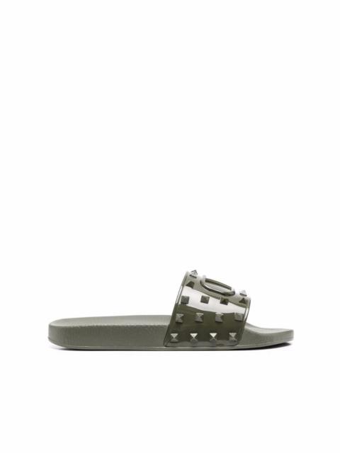 Valentino VLogo Rockstud flat slides