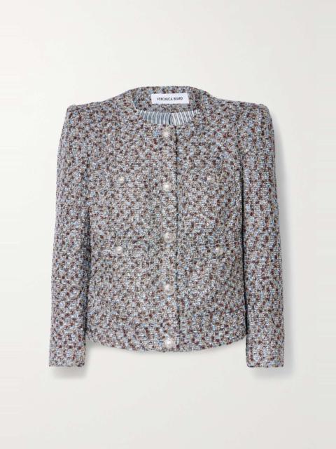 Ferazia metallic button-embellished tweed jacket