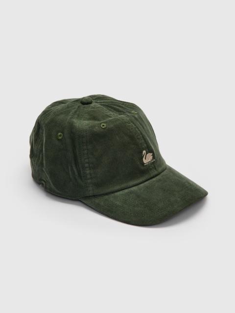 Merz b. Schwanen Swan Logo Corduroy Cap in Forest