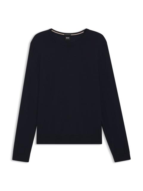 BOSS SLIM-FIT SWEATER IN MERINO WOOL WITH CREW NECKLINE
