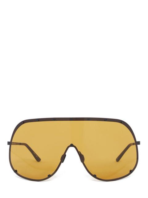 Rick Owens Black & Yellow Shield Sunglasses