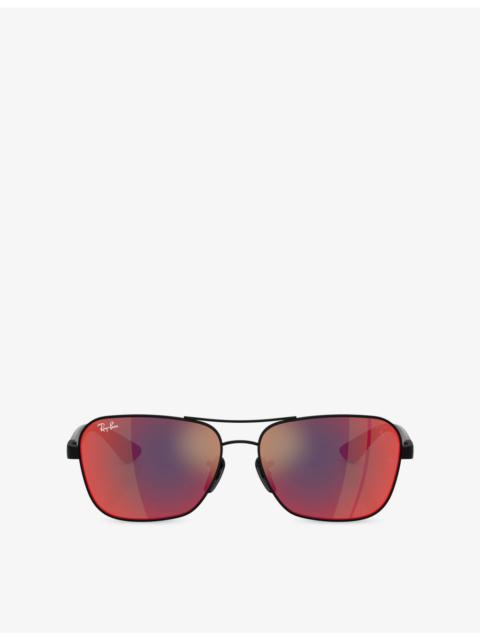 Ray-Ban RB8336M Ray-Ban x Scuderia Ferrari Square-Frame Metal Sunglasses