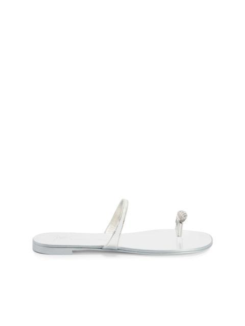 Giuseppe Zanotti Ring embellished toe-loop flat sandals