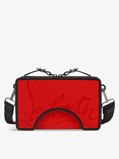 Christian Louboutin Adolon logo-embellished leather and rubber cross-body bag