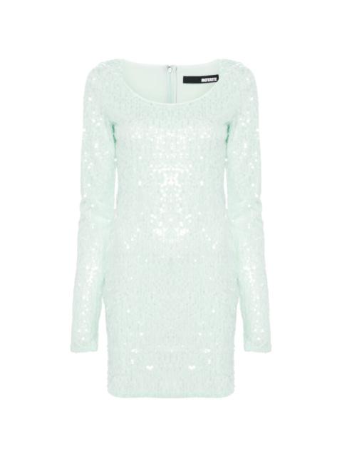 sequinned scoop-neck minidress
