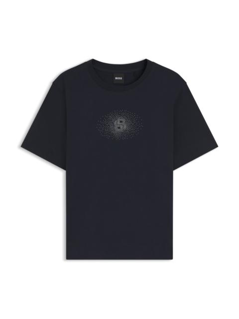 BOSS REGULAR-FIT COTTON T-SHIRT WITH DOUBLE-B MONOGRAM EMBROIDERY
