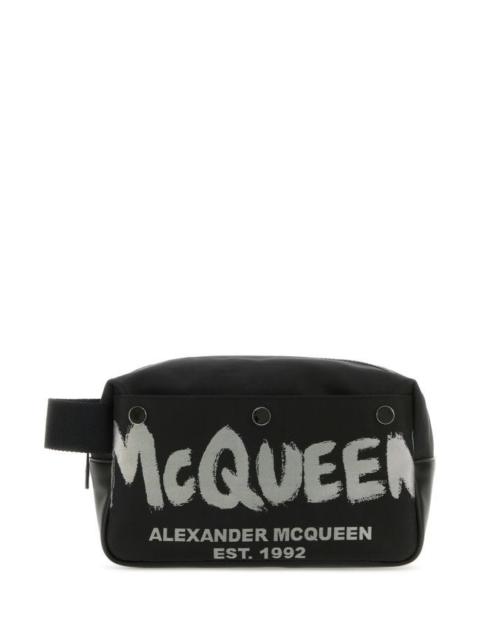 Alexander McQueen Black fabric McQueen Graffiti beauty case