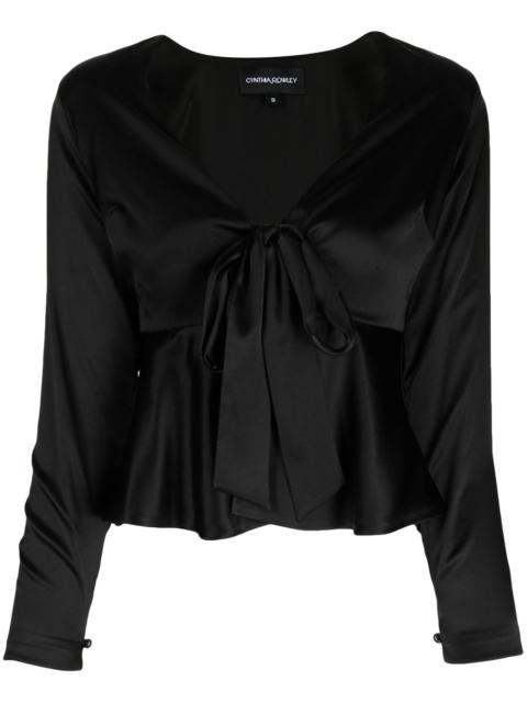 CYNTHIA ROWLEY V-neck silk blouse