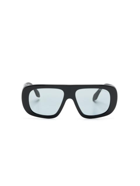 GIORGIO ARMANI engraved-logo oversize-frame sunglasses