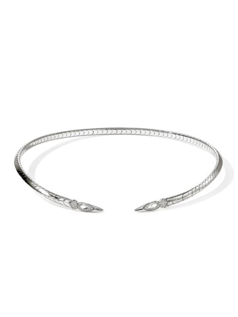 JOHN HARDY Naga Flex Collar, Sterling Silver, Diamonds, 5MM