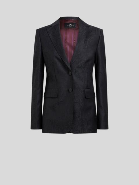 Etro SINGLE-BREASTED WOOL JACQUARD JACKET WITH ARNICA MOTIF