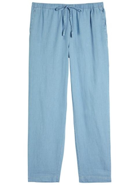 EILEEN FISHER Eileen Fisher Drawstring Cotton Chambray Trousers