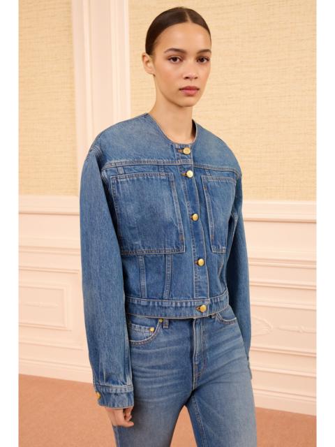ULLA JOHNSON The Briar Collarless Denim Jacket