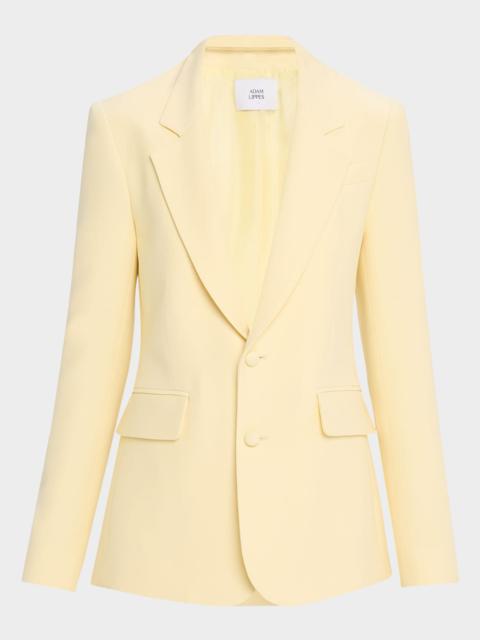 ADAM LIPPES Harris Silk-Wool Single-Breasted Blazer