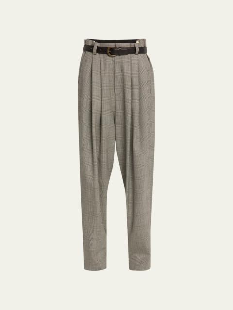 Marc Jacobs Prince Of Wales Oversized Trousers Pant with Belt
