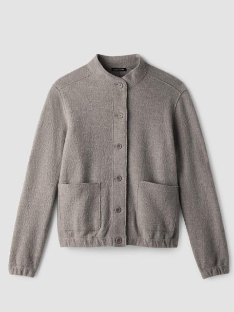 EILEEN FISHER Lightweight Boiled Wool Flight Jacket in Regenerative Wool
