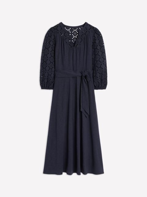 BODEN Eden Broderie Jersey Dress-Navy