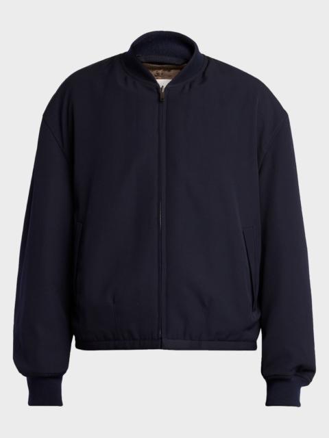 The Row Men's Fenn Wool and Silk Reversible Bomber Jacket