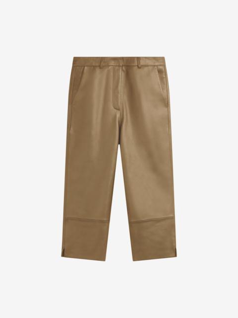 The Frankie Shop Lior Leather Capri Pants - Camel