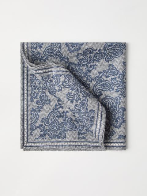 Brunello Cucinelli Silk pocket square with paisley design