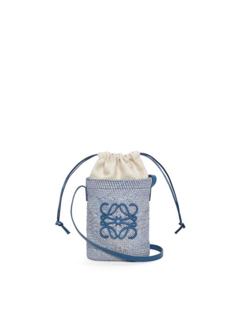 Loewe Square pocket in iraca palm and calfskin