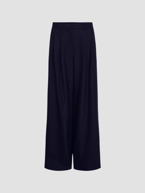 TWP Women's Avery Wool-Silk Blend Wide-Leg Pants - Midnight