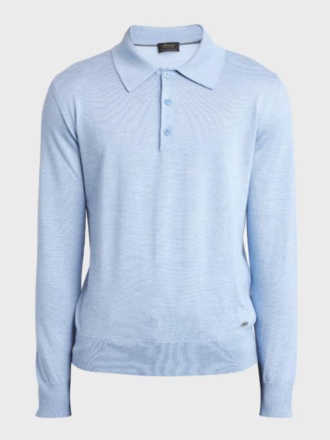 Brioni Men's Cashmere-Silk Polo Sweater