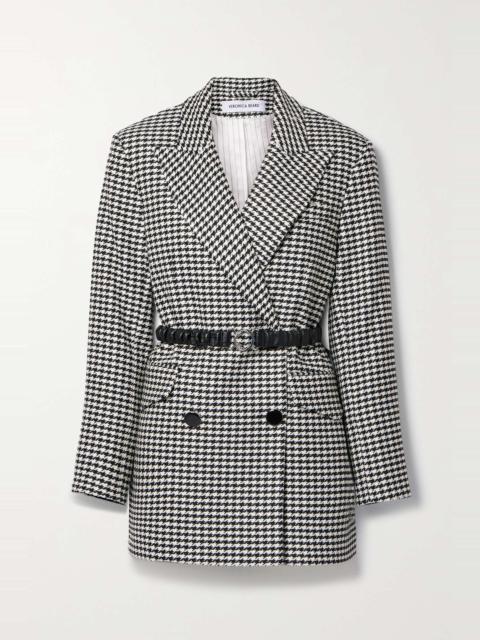 VERONICA BEARD Hutchinson belted houndstooth woven blazer