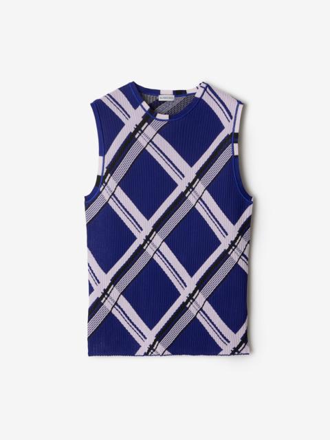 Burberry Check Silk Tank Top