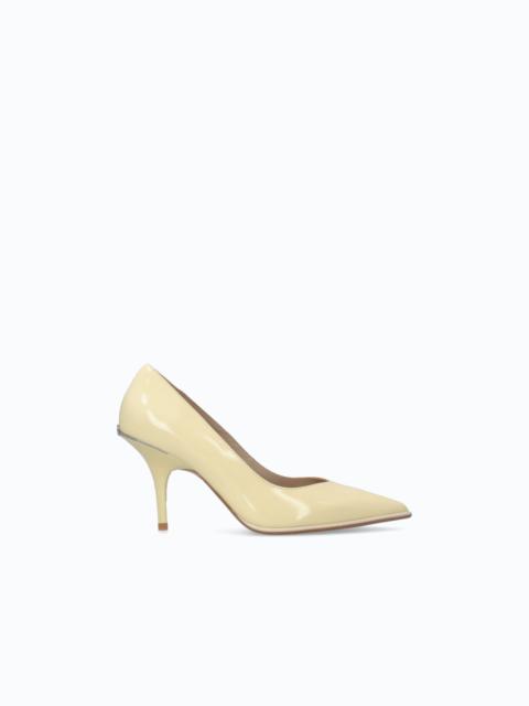 PINKO LEATHER COURT SHOE WITH LOGO ON THE HEEL