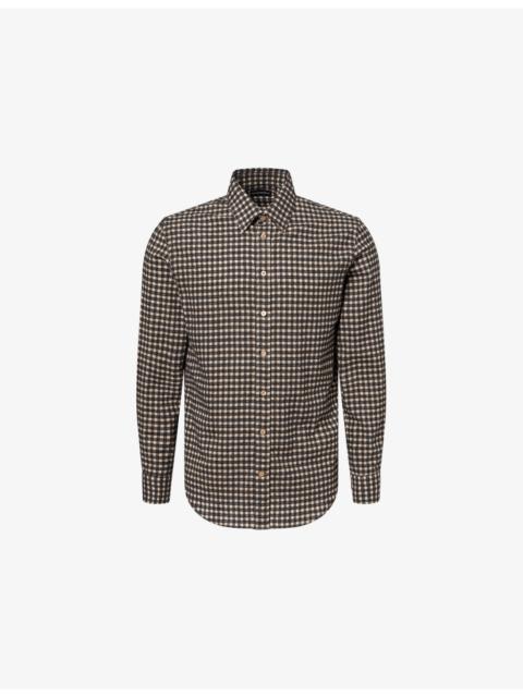 EMPORIO ARMANI Gingham Flannel Cotton-Blend Shirt