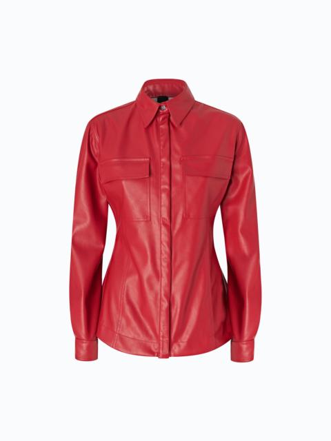 PINKO NAPPA LEATHER-EFFECT COATED SHIRT