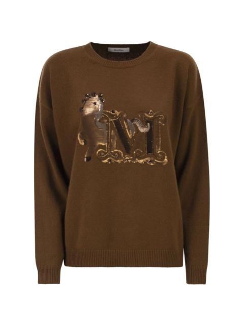 Max Mara monogram embroidered sweater