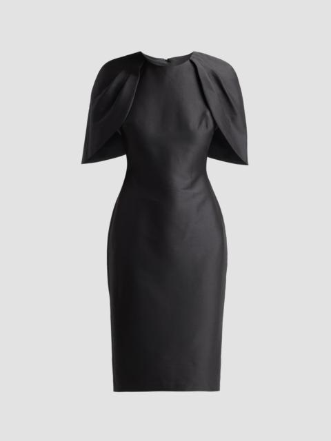 BADGLEY MISCHKA Women's Mikado Cape-Shoulder Sheath Dress - Black