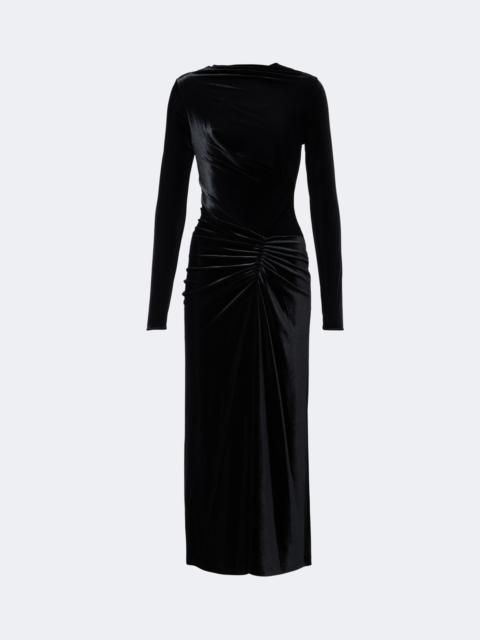SIMKHAI Ferrera gathered velvet midi dress