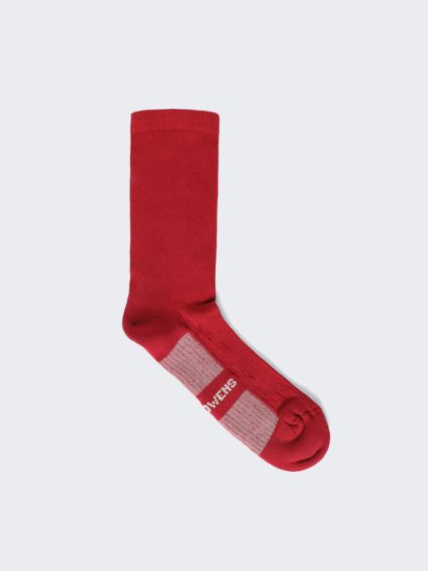 Rick Owens Glitter Socks Cardinal Red And Pearl