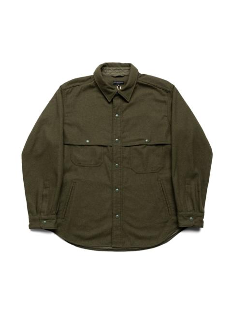 Engineered Garments Stag Shirt Jacket Poly Wool Heavy Flannel - Olive