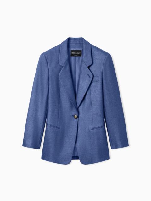 GIORGIO ARMANI SILK AND WOOL SINGLE-BREASTED JACKET