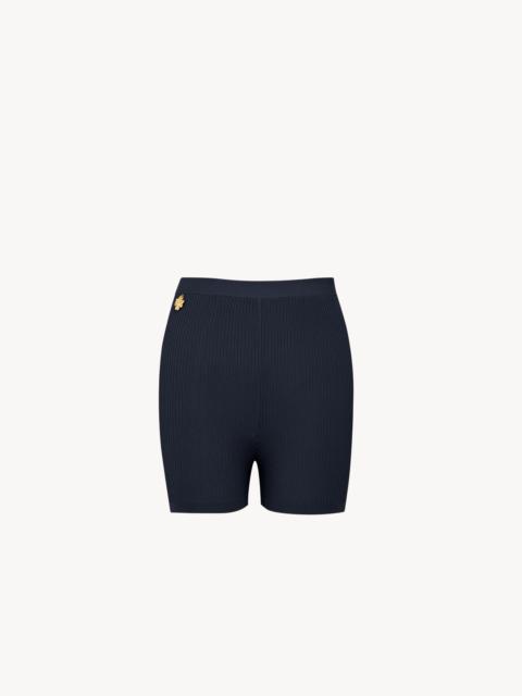 SAINT LAURENT RIB-KNIT CYCLING SHORTS