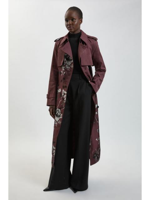 KAREN MILLEN Petite Jacquard Mix Trench Coat