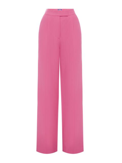 LEO LIN Elisha Tailored Wool-Blend Wide-Leg Pants fuchsia