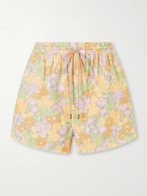 Chloé Floral-print Cotton-terry Shorts
